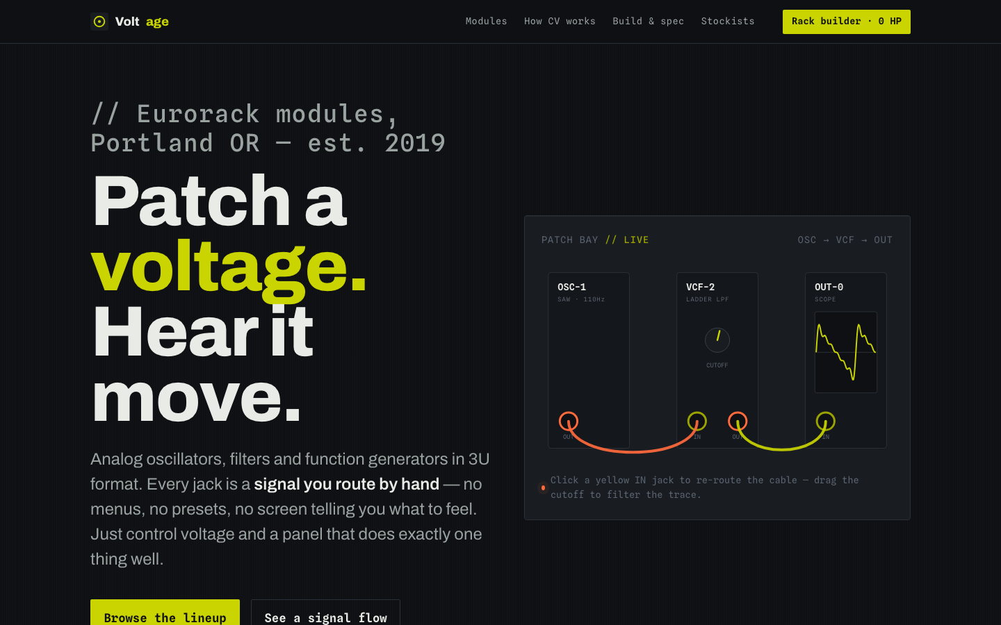 Voltage eurorack synth modules dark product site